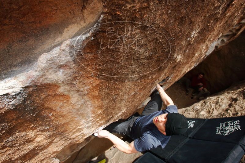 Bouldering in Hueco Tanks on 03/30/2019 with Blue Lizard Climbing and Yoga

Filename: SRM_20190330_1441590.jpg
Aperture: f/5.6
Shutter Speed: 1/250
Body: Canon EOS-1D Mark II
Lens: Canon EF 16-35mm f/2.8 L