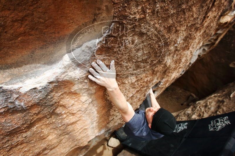 Bouldering in Hueco Tanks on 03/30/2019 with Blue Lizard Climbing and Yoga

Filename: SRM_20190330_1518191.jpg
Aperture: f/5.6
Shutter Speed: 1/250
Body: Canon EOS-1D Mark II
Lens: Canon EF 16-35mm f/2.8 L