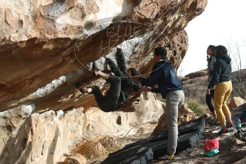 Bouldering in Hueco Tanks on 03/30/2019 with Blue Lizard Climbing and Yoga
Filename: SRM_20190330_1729300.jpg
Aperture: f/4.0
Shutter Speed: 1/250
Body: Canon EOS-1D Mark II
Lens: Canon EF 50mm f/1.8 II