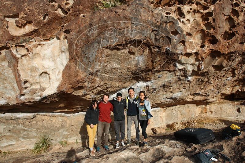 Bouldering in Hueco Tanks on 03/30/2019 with Blue Lizard Climbing and Yoga
Filename: SRM_20190330_1741290.jpg
Aperture: f/7.1
Shutter Speed: 1/200
Body: Canon EOS-1D Mark II
Lens: Canon EF 16-35mm f/2.8 L