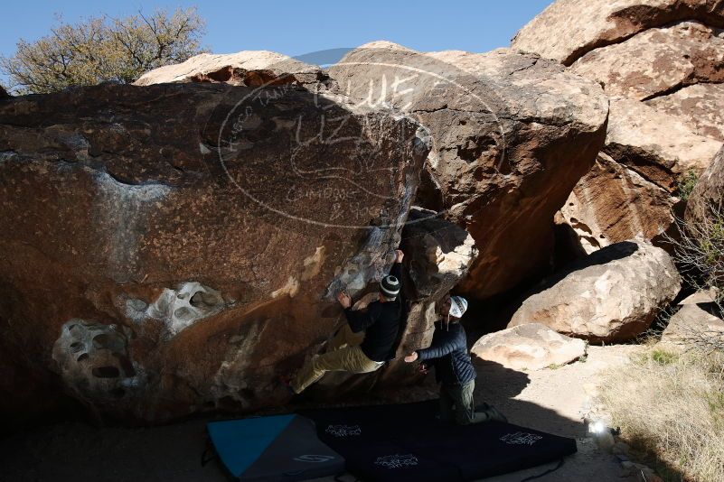 Bouldering in Hueco Tanks on 03/31/2019 with Blue Lizard Climbing and Yoga

Filename: SRM_20190331_1035080.jpg
Aperture: f/6.3
Shutter Speed: 1/250
Body: Canon EOS-1D Mark II
Lens: Canon EF 16-35mm f/2.8 L