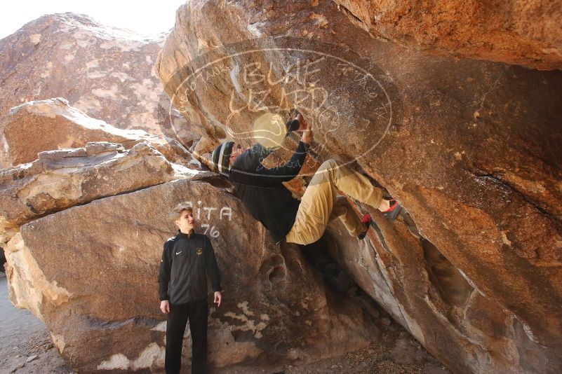 Bouldering in Hueco Tanks on 03/31/2019 with Blue Lizard Climbing and Yoga

Filename: SRM_20190331_1126420.jpg
Aperture: f/5.6
Shutter Speed: 1/250
Body: Canon EOS-1D Mark II
Lens: Canon EF 16-35mm f/2.8 L