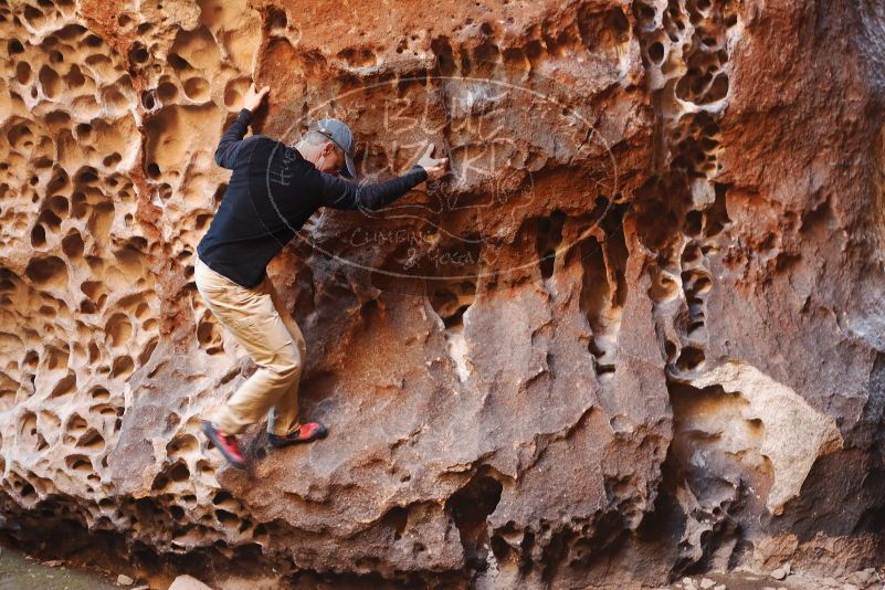 Bouldering in Hueco Tanks on 03/31/2019 with Blue Lizard Climbing and Yoga

Filename: SRM_20190331_1515130.jpg
Aperture: f/3.2
Shutter Speed: 1/60
Body: Canon EOS-1D Mark II
Lens: Canon EF 50mm f/1.8 II