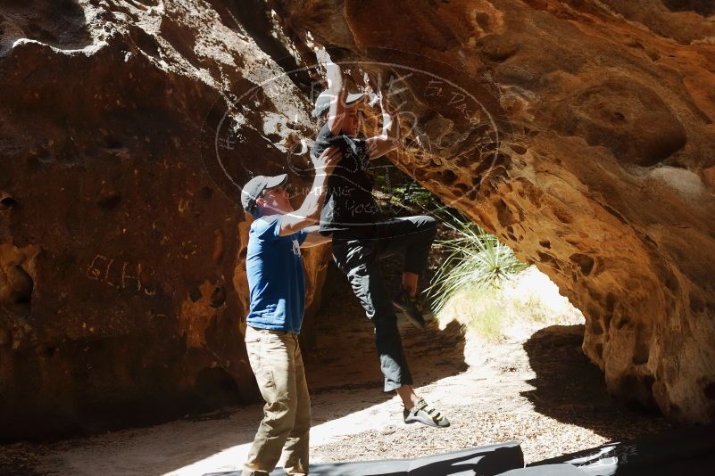 Bouldering in Hueco Tanks on 04/05/2019 with Blue Lizard Climbing and Yoga

Filename: SRM_20190405_1207160.jpg
Aperture: f/4.0
Shutter Speed: 1/1000
Body: Canon EOS-1D Mark II
Lens: Canon EF 50mm f/1.8 II