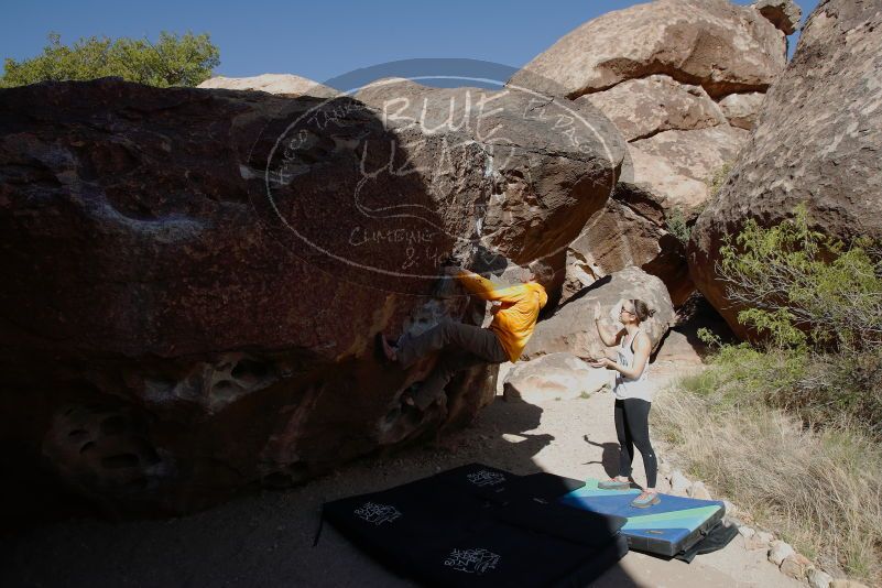 Bouldering in Hueco Tanks on 04/13/2019 with Blue Lizard Climbing and Yoga
Filename: SRM_20190413_0954260.jpg
Aperture: f/5.6
Shutter Speed: 1/400
Body: Canon EOS-1D Mark II
Lens: Canon EF 16-35mm f/2.8 L