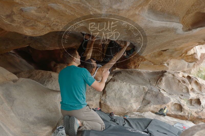 Bouldering in Hueco Tanks on 04/13/2019 with Blue Lizard Climbing and Yoga
Filename: SRM_20190413_1310300.jpg
Aperture: f/4.0
Shutter Speed: 1/250
Body: Canon EOS-1D Mark II
Lens: Canon EF 50mm f/1.8 II